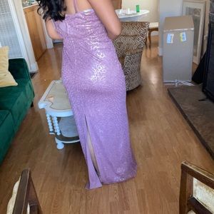 LAVENDER sequined David’s bridal dress